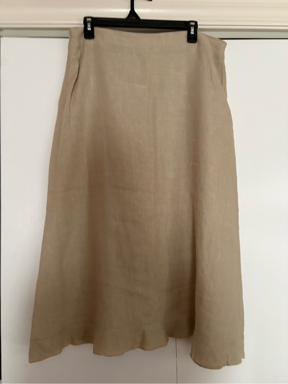 Classic Beige A-Line Linen Skirt
